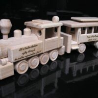 Holzlokomotive Geschenk Spielzeug Hochzeitsgeschenk, zur Pension