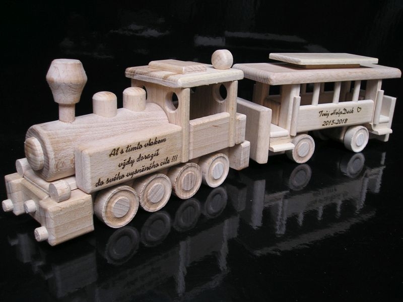 Holzlokomotive Geschenk Spielzeug Hochzeitsgeschenk, zur Pension
