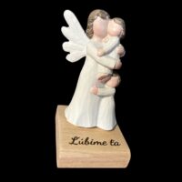 Schutzengel Figur Mutter und Kind mit Personalisierung