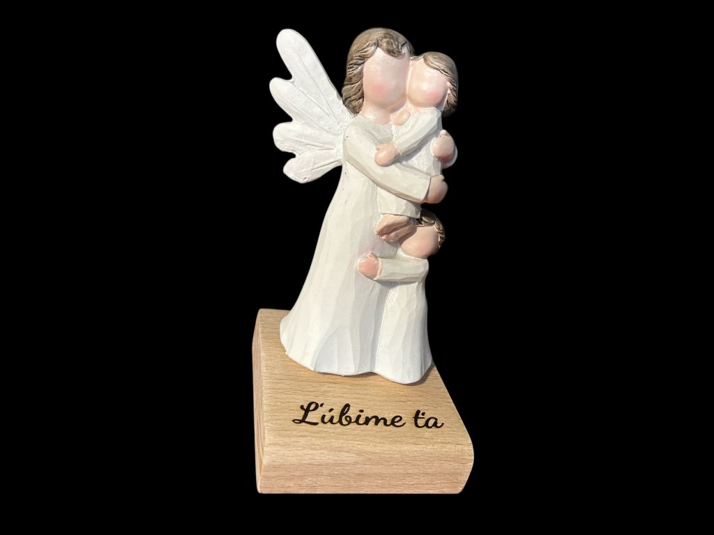 Schutzengel Figur Mutter und Kind mit Personalisierung