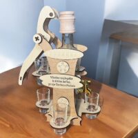 Geschenk, Flasche, Glas für Alkohol