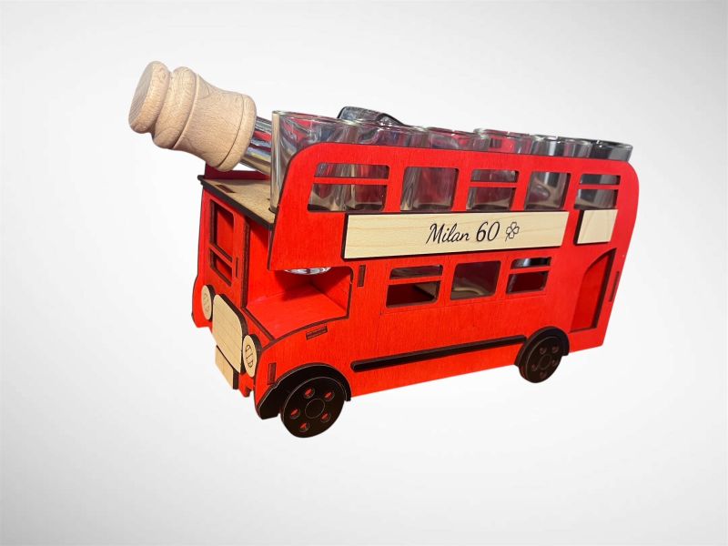 Geschenk Bus Geburtstag mit Flasche