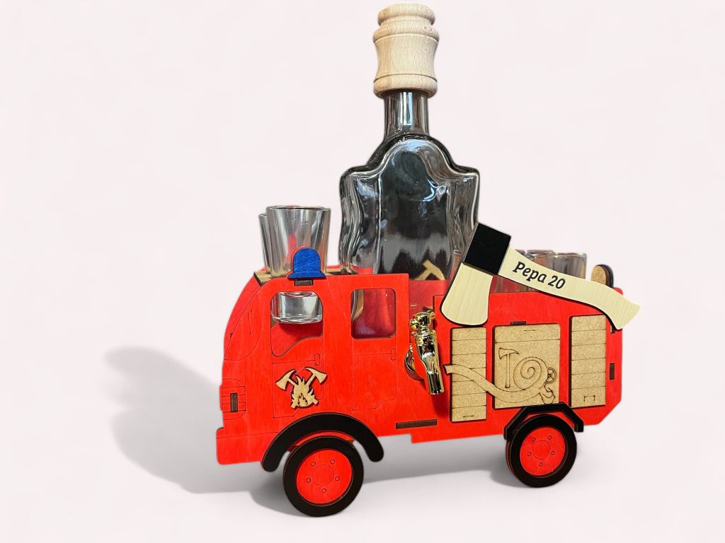 Geschenk Glasflasche für Alkohol Feuerwehrmann, Feuerwehrmann