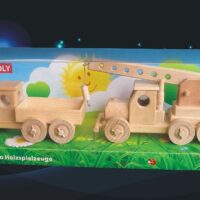 Holzspielzeug-Set für Kinder – Kran und Lastwagen