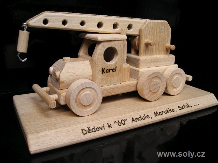Autokran auf Sockel Geschenk für Kranführer