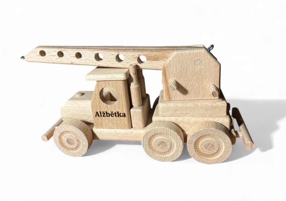 Holzspielzeug Kran
