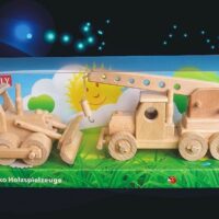 Holzspielzeug Kran und Bulldozer in Geschenk Box