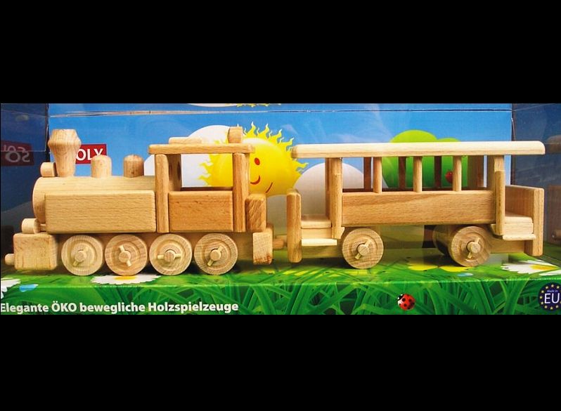 Kinderzug Spielzeug mit Geschenk Box und Gravur Name