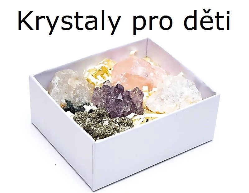 Geschenkbox mit 5 Kristallen für Kinder