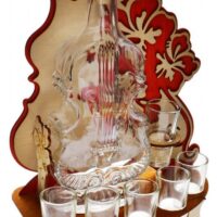 Flasche Motiv Geige Viola und Schnapsgläser Geschenk für Weinliebhaber