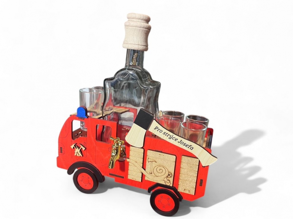 Stilvolles Geschenk für Feuerwehrleute zum Geburtstag Feuerwehrauto Flasche