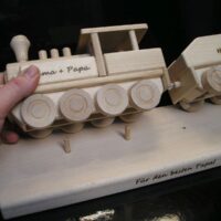 Eisenbahner Geschenk mit Namen Holz
