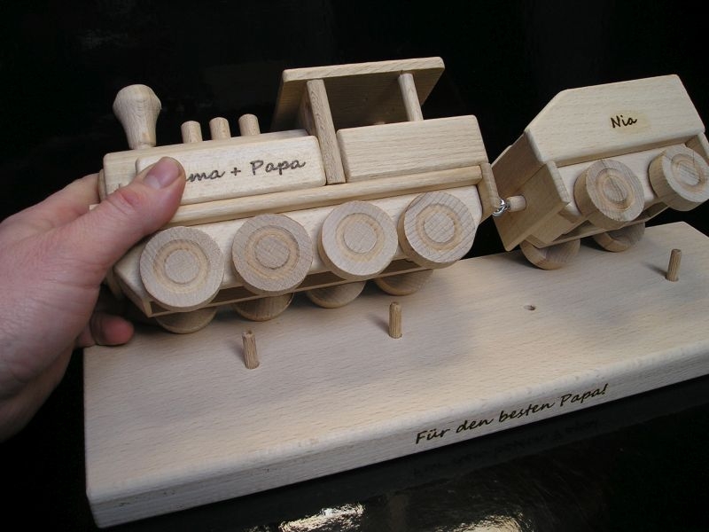 Eisenbahner Geschenk mit Namen Holz