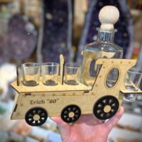 Glasflasche als Geschenk Eisenbahn, Bahn, Zug, Fahrdienstleiter