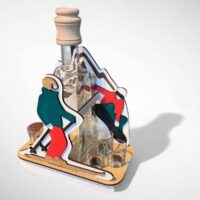 Flasche Skifahrer – Geschenkset für Skiliebhaber