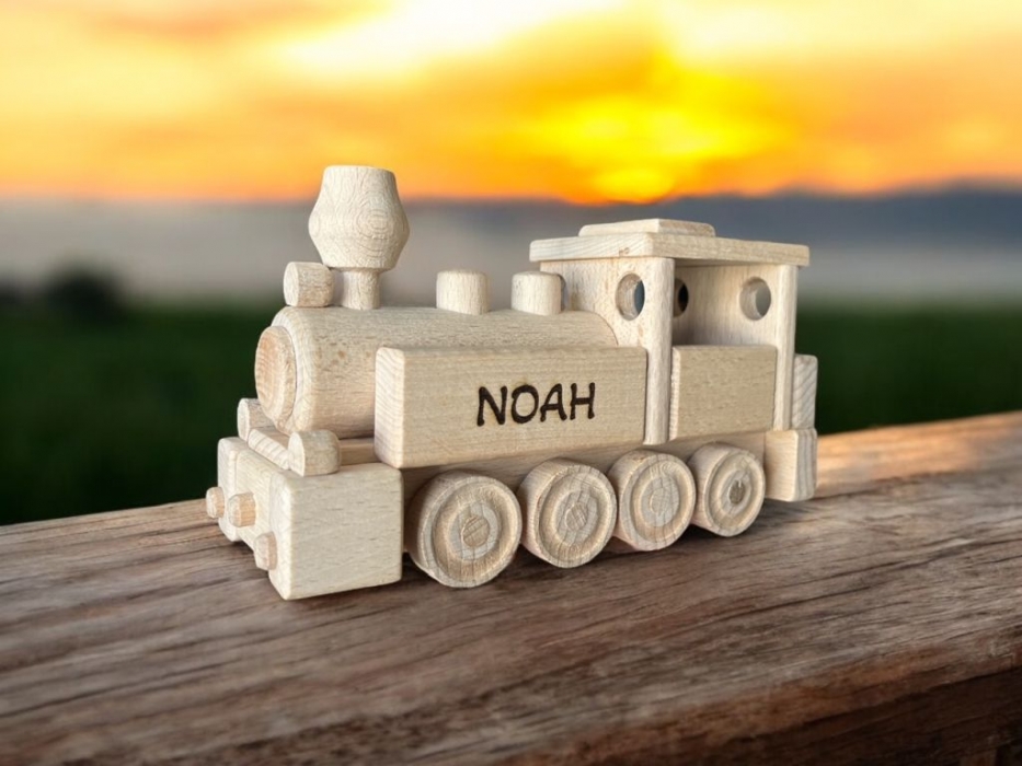 Holzlokomotive Schmalspurbahn Eisenbahn Geschenk Modell