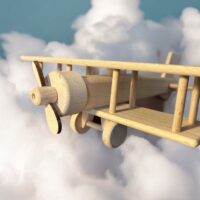 Holzflugzeuge Doppeldecker Geschenkspielzeug