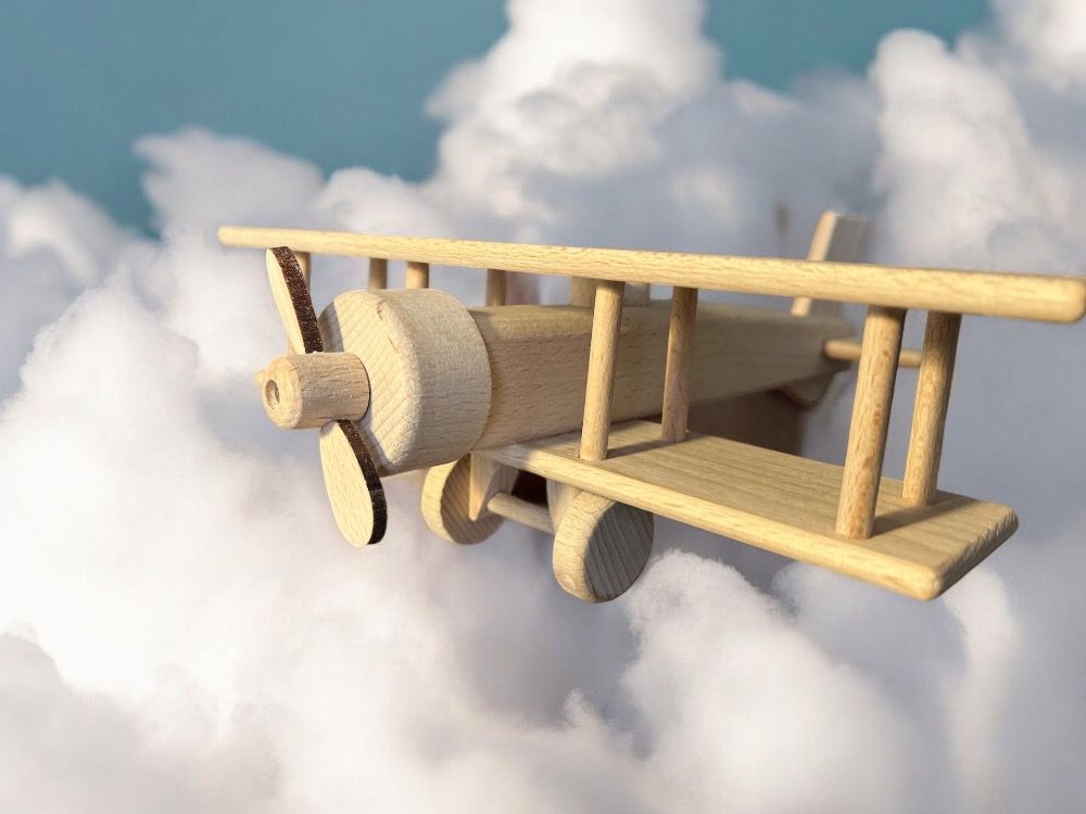 Holzflugzeuge Doppeldecker Geschenkspielzeug