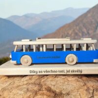 Blauer Bus Modell zum Geburtstag für Vater Busfahrer