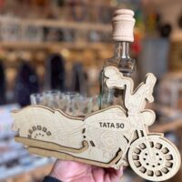 Geschenk für Motorradfahrer Chopper mit Flasche zum Geburtstag