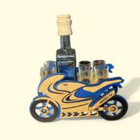 Geschenk Sportmotorrad mit Flasche zum Geburtstag für Motorradfahrer