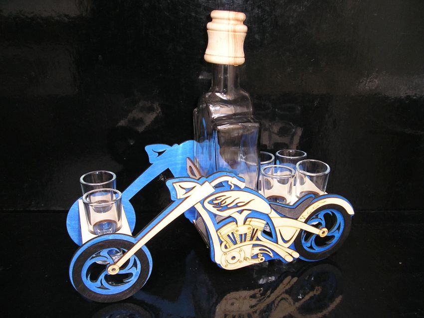 Chopper Motorrad Flasche 0,5 l Geschenk