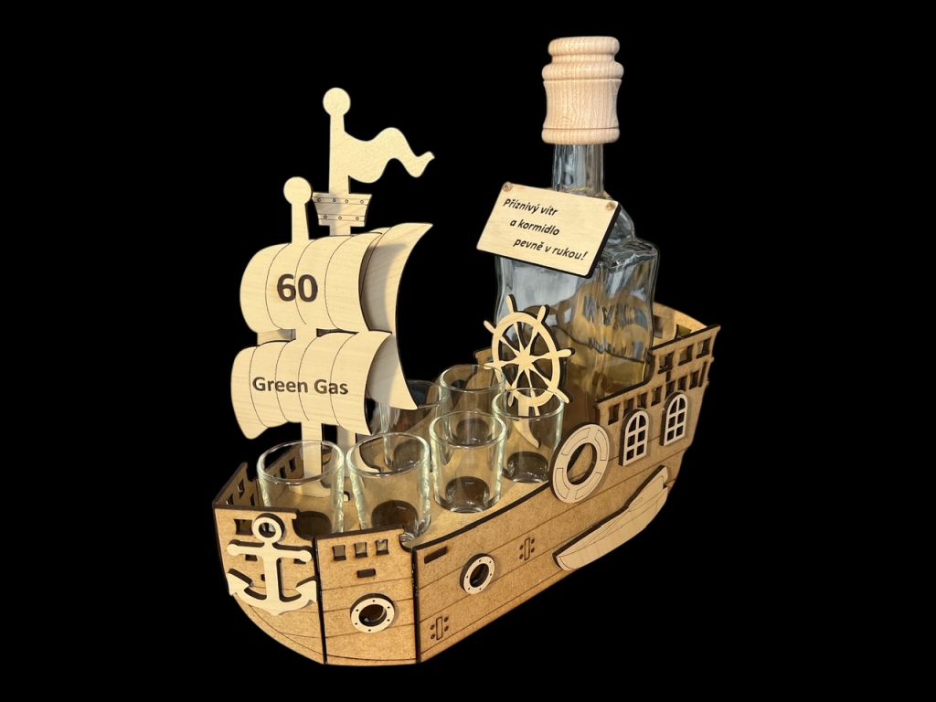 Maritimes Geschenk – Segelschiff mit Flasche für Kapitäne