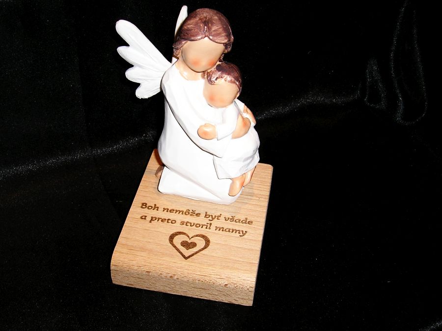 engel Figur weiß mit Kind mit Personalisierung