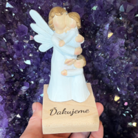 Schutzengel Figur Mutter und Kind auf Sockel personalisiert