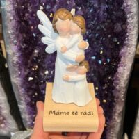 Statuette einer Engelmutter mit Kindern, personalisierbarals Geschenk für Frau