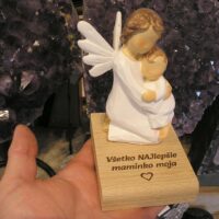Engel Figur weiß mit Kind mit Personalisierung