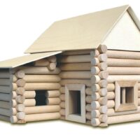 Holzbausatz für 17 Gebäude und Holzbausteine