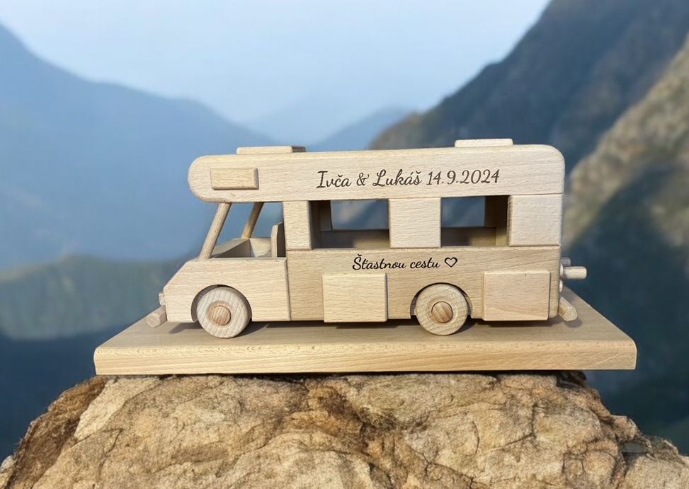 Holzgeschenk für Reisende, Caravan-Fans