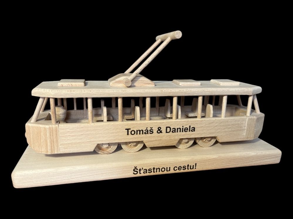 Holz Straßenbahn für Straßenbahnfahrer zum Geburtstagsgeschenk