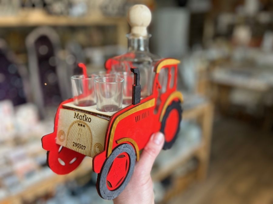 Flasche mit Traktor Geschenk für Traktorfahrer