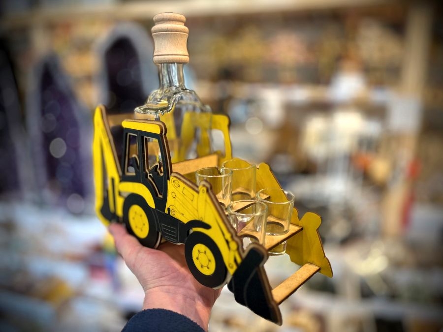 Geschenk für Traktorfahrer mit Flasche