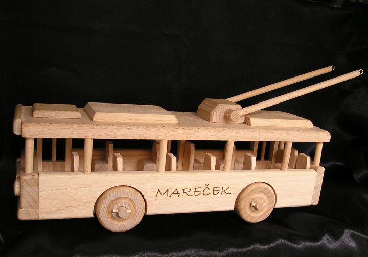 Oberleitungsbus Geschenke für Fahrer Geschenk-Trolleybus – Holzmodell ideal für Fahrer und ÖPNV-Fans