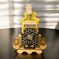 Lustige Geschenke für Imker Met Flasche mit Schnapsgläsern