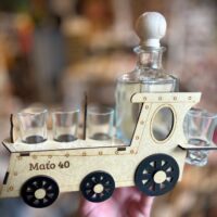 Eisenbahner Holzständer für Flasche Lokomotive Zug