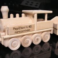 Holzspielzeug für Jungen Holz-Eisenbahnen Lokomotive mit Kohletender