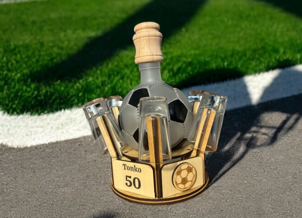 Fußballgeschenke Flasche Schnapsgläser