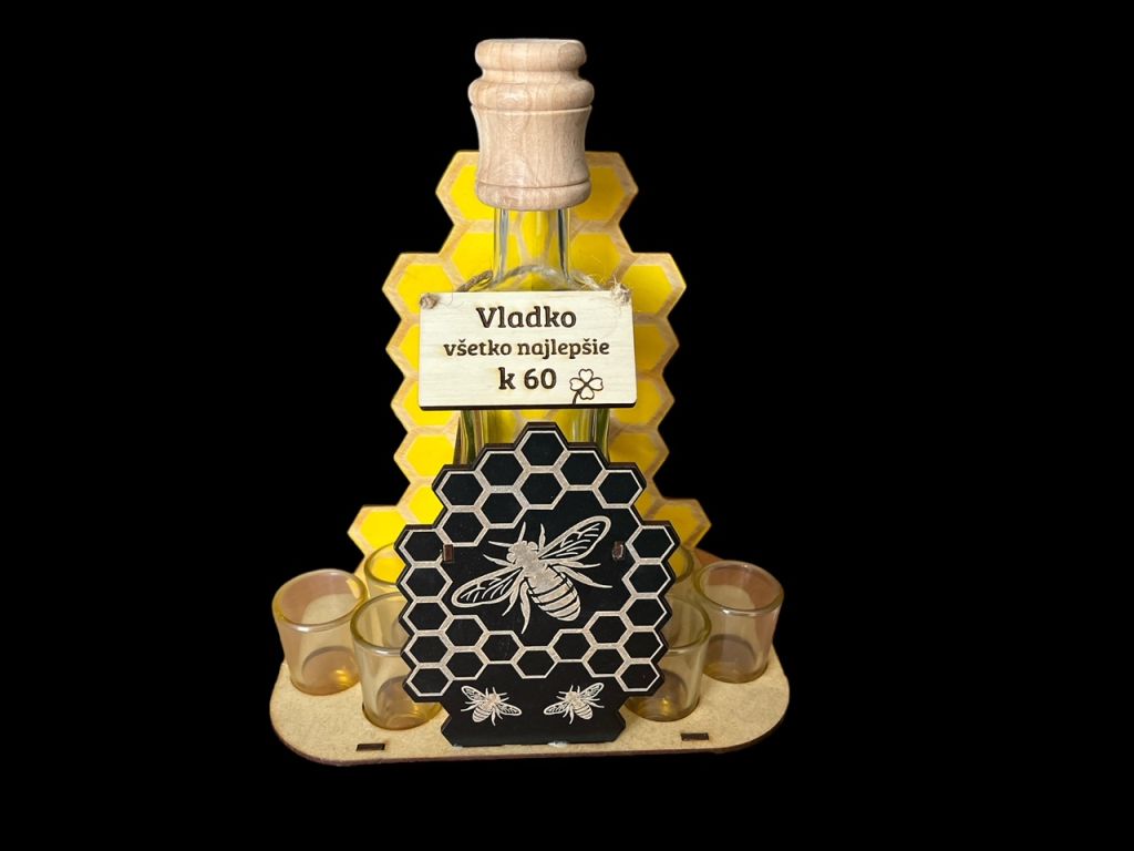 Geschenk für Imker Flasche mit Schnapsgläsern zum Geburtstag