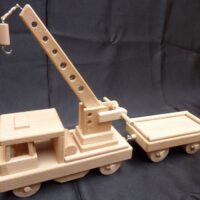 Holzdraisine mit Kran Spielzeug für Kinder