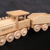 Lokomotive mit Kohletender Holz-Eisenbahnspielzeug für Kinder