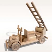 Personalisiertes Feuerwehr Geschenk Holzfahrzeug mit Gravur